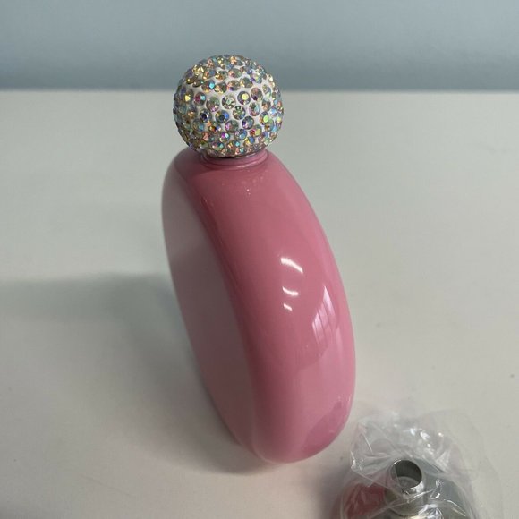 Pink Flask Stainless Steel Total Glam Rhinestone Cap Funnel BOTTOM DOLLAR SALE!! - Picture 6 of 11